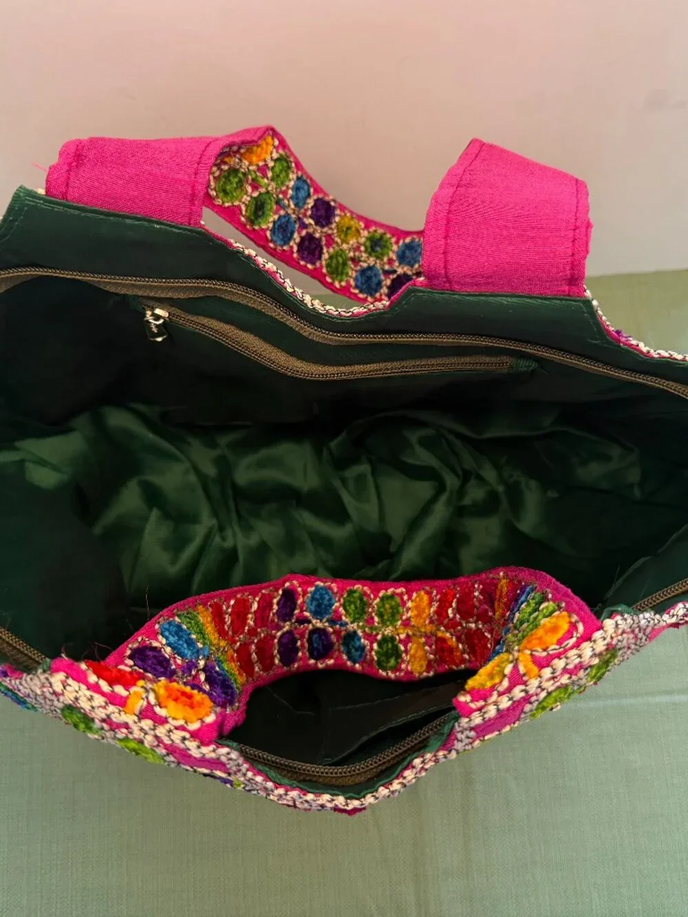 Banjara Floral Tote Bag-Boho Embroidered Shoulder Bag-Indian Purse